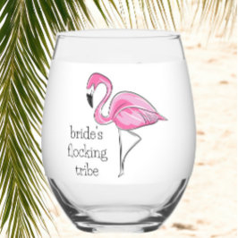 Vaso De Vino Flamingo Bachelorette Flocking Tribe Personalizada
