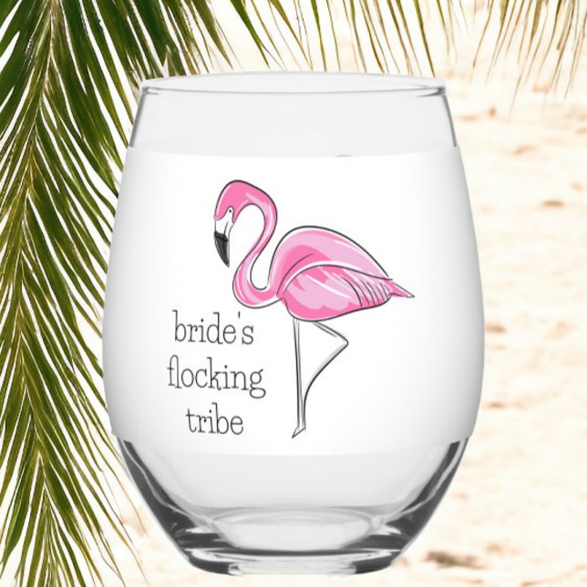 Vaso De Vino Flamingo Despedida de Soltera Personalizado  (Subido por el creador)