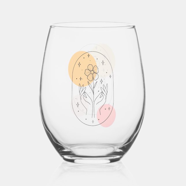 Vaso De Vino Flor (Anverso)