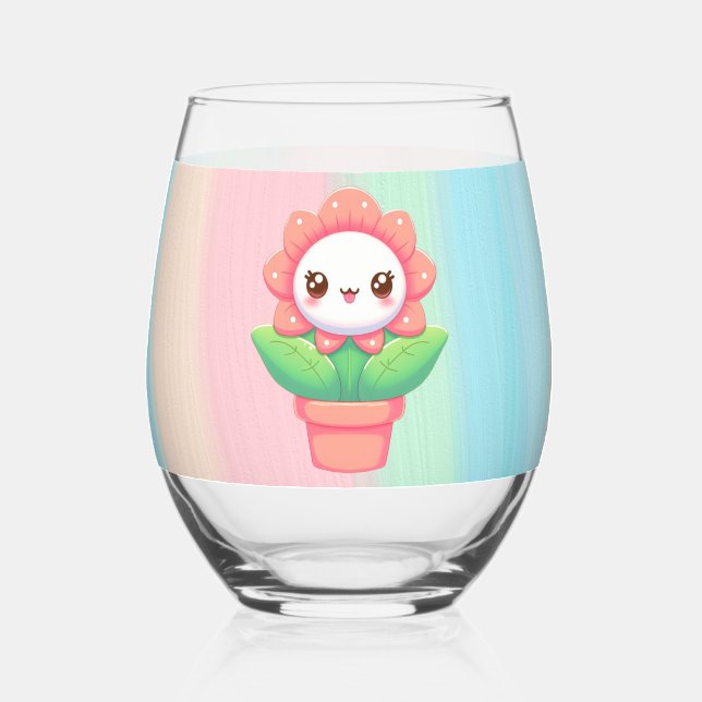 Vaso De Vino Flor caprichosa en la olla (Reverso )