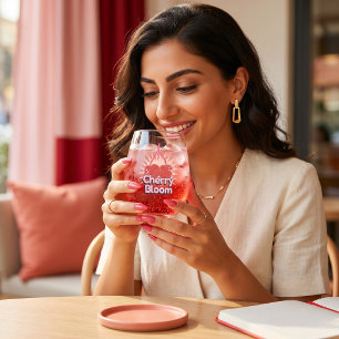 Vaso De Vino Flor de Cerezo