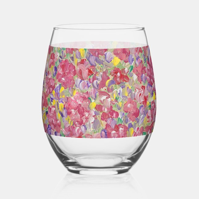 Vaso De Vino Flor de primavera hacia delante (Anverso)