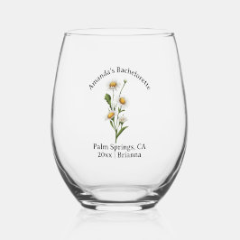 Vaso De Vino Flor del Mes de Cumpleaños de Soltera Abril Margar