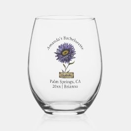 Vaso De Vino Flor del Mes de Cumpleaños de Soltera Septiembre A