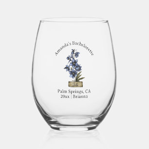 Vaso De Vino Flor del mes de nacimiento de soltera de julio esp