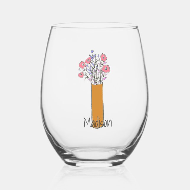 Vaso De Vino Flor rápida y divertida original (Anverso)