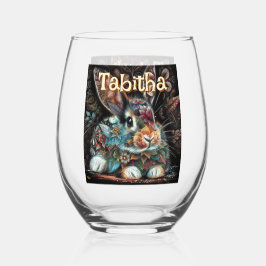 Vaso De Vino Floral de conejo de conejo chiflada caprichosa per