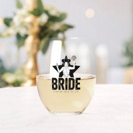 Vaso De Vino Floral de novia mínima
