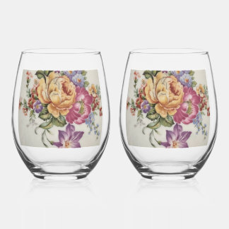 Vaso De Vino Floral Fantasy