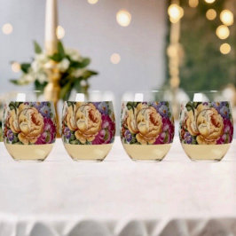 Vaso De Vino Floral Fantasy