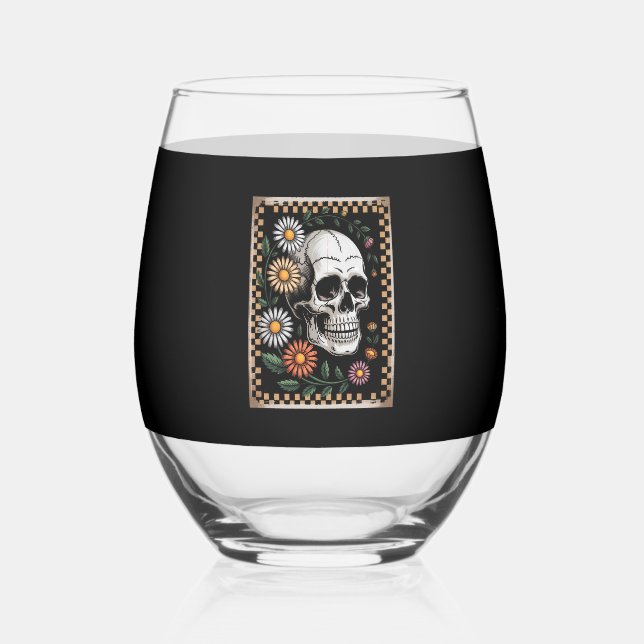 Vaso De Vino Floral Ghost Fall Boho Halloween 2 (Anverso)