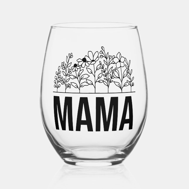 Vaso De Vino Floral "Mama" (Anverso)