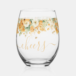 Vaso De Vino Floral otoño, colores de Acción de Gracias, vítore