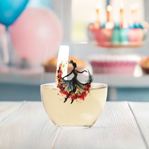Vaso De Vino flores de baile chica impulso inspiración primaver