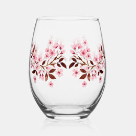 Vaso De Vino Flores de cerezo rosa