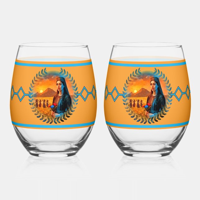 Vaso De Vino Flores de juego de bebidas de Armenia (Anverso)