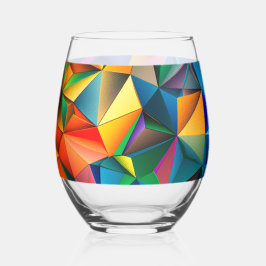 Vaso De Vino Formas triangulares multicolores