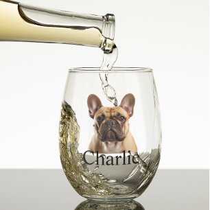 Vaso De Vino Foto Personalizada de Mascota Perro Gato