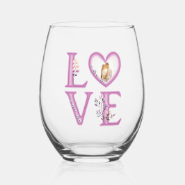 Vaso De Vino Foto personalizada del Día de San Valentín