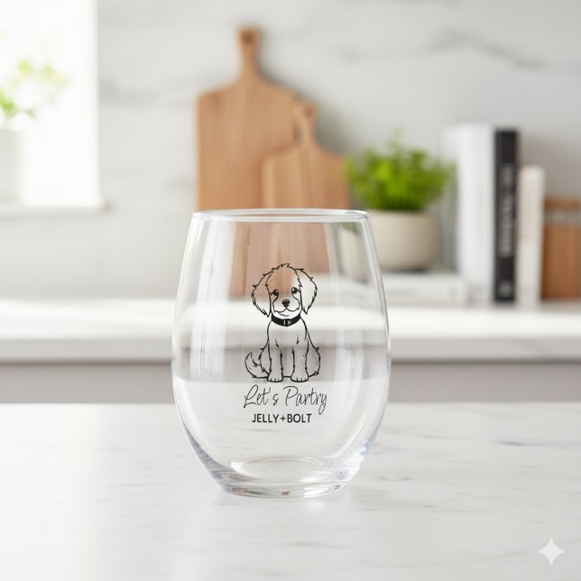 Vaso De Vino Foto personalizado moderna Perro elegante (Subido por el creador)