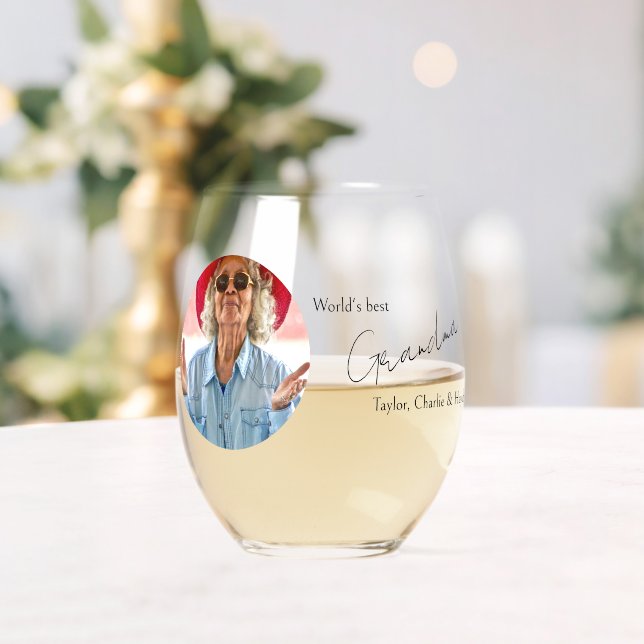 Vaso De Vino Foto y texto personalizados (Insitu (Boda))
