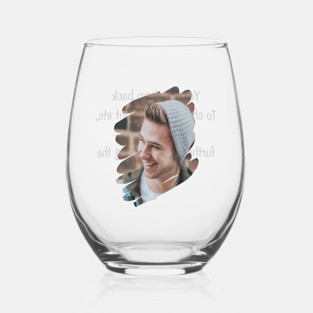 Vaso De Vino Foto y texto personalizados (Anverso)