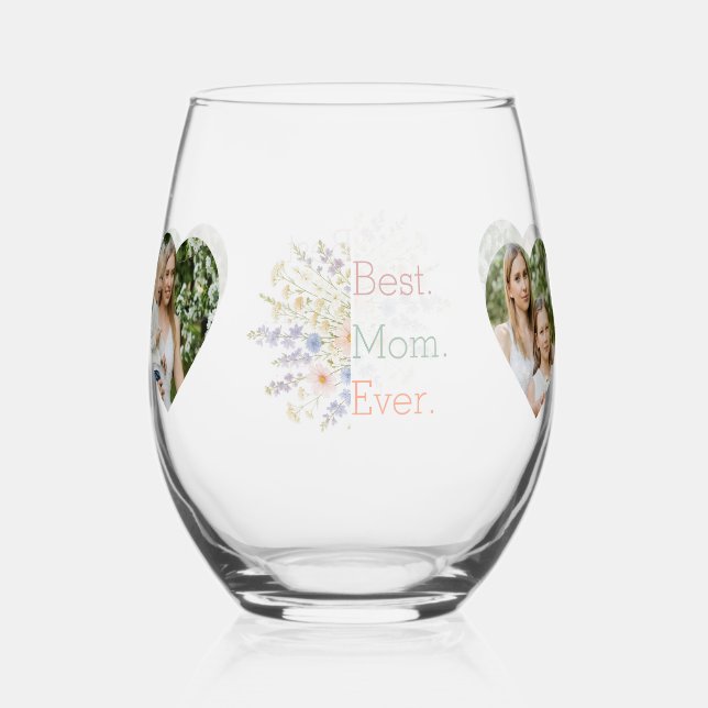 Vaso De Vino Fotografía cardíaca y diseño floral - Día perfecto (Anverso)