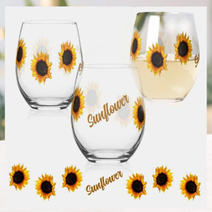 Vaso De Vino Fotografía de Sunflowers Rustic Country
