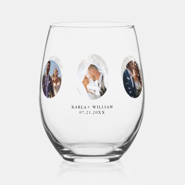 Vaso De Vino Fotos bodas de la tipografía negra (Anverso)