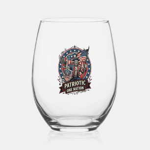 Vaso De Vino Frankenstein Patriótico Brutal Horror Monstruo Lib