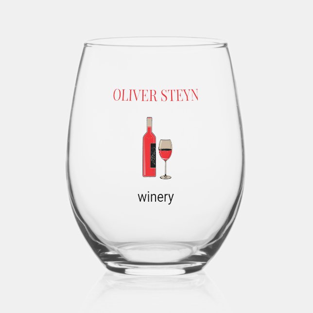 Vaso De Vino Frasco de vino y blanco de vidrio (Anverso)