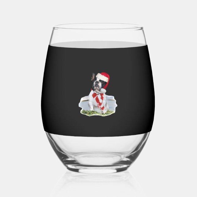 Vaso De Vino French Bulldog Christmas Day Holidays Gifts Classi (Anverso)