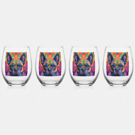 Vaso De Vino Frenchie Cumpleaños Fantasía   