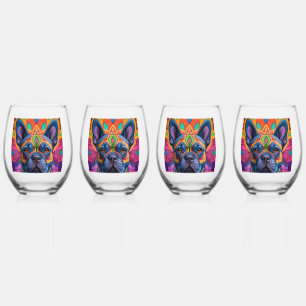 Vaso De Vino Frenchie Cumpleaños Fantasía