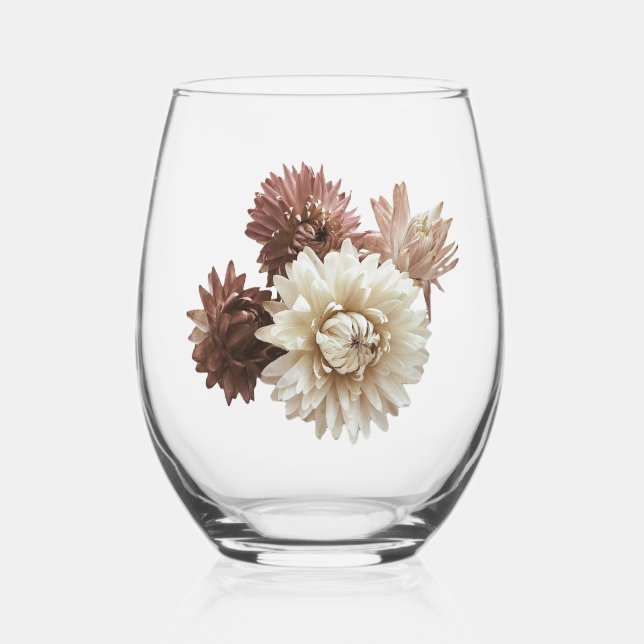 Vaso De Vino fresas rosa pálido y malva de bonito (Anverso)