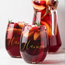 Vaso De Vino Fuente de escritura de la fiesta de bodas Nombre p