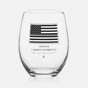 Vaso De Vino Funcionario correccional de línea delgada de plata