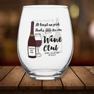 Vaso De Vino Funny Book Group Really Wine Club Personalizado