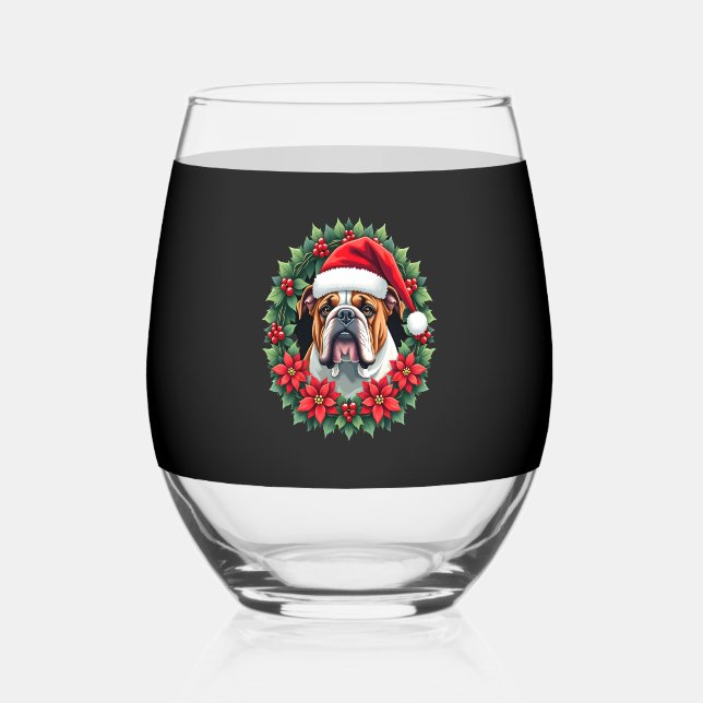 Vaso De Vino Funny Christmas English Bulldog Tank Top (Anverso)