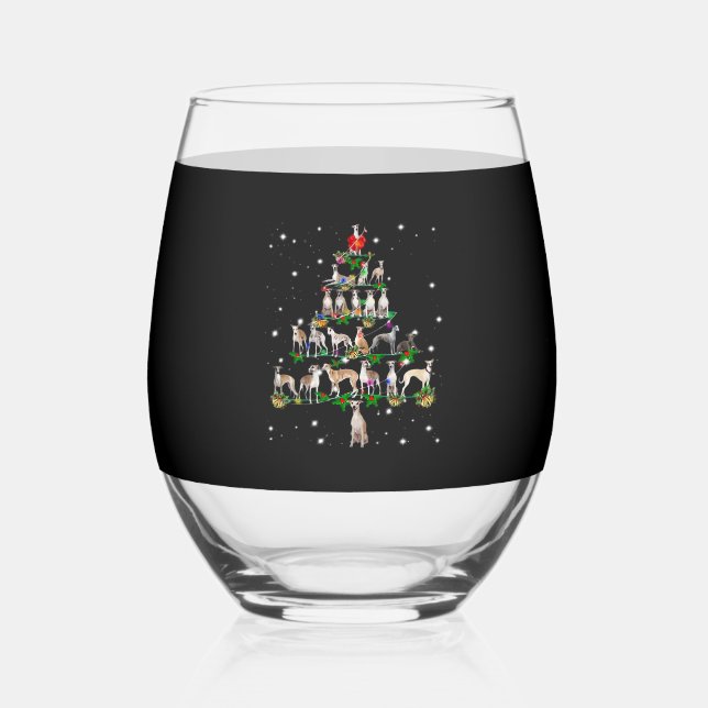 Vaso De Vino Funny Christmas Whippet Dog Lovers Gift Essential  (Anverso)