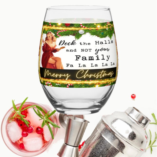 Vaso De Vino Funny Christmas Wine Glass Retro Best Friend Deck (Subido por el creador)