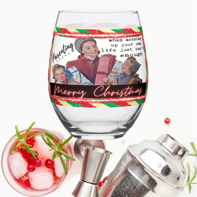 Vaso De Vino Funny Christmas Wine Glass Retro Best Friend Paren (Subido por el creador)