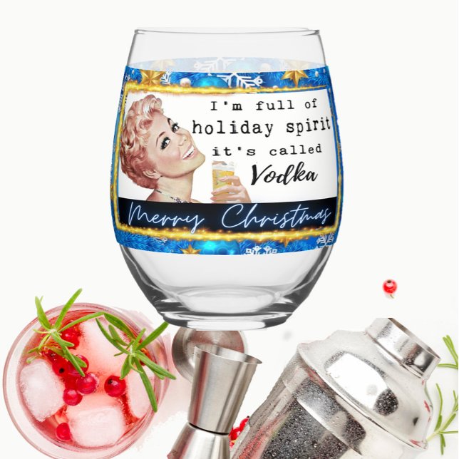 Vaso De Vino Funny Christmas Wine Glass Retro Best Friend Vodka (Subido por el creador)