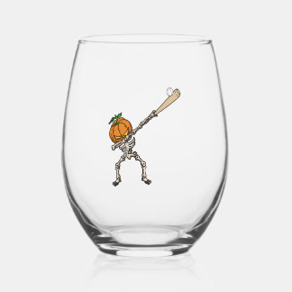 Vaso De Vino Funny Dabbing Pumpkin Head Baseball Gift Idea