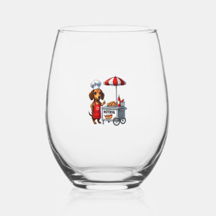 Vaso De Vino Funny Dachshund Perro Weiner Sausage Hotdog Sandwi