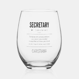 Vaso De Vino Funny Secretario Personalizado
