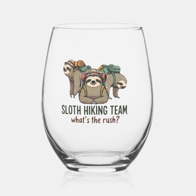 Vaso De Vino Funny Sloth Hiking Classic T-Shirt_5 (Anverso)