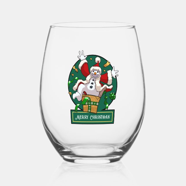 Vaso De Vino Funny Snowman Merry Christmas Surprise Cartoon (Anverso)