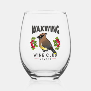 Vaso De Vino Funny Waxwing Wine Club Birdorable