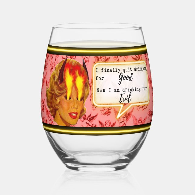 Vaso De Vino Funny Wineglass Best Friend Gift "Evil" (Anverso)